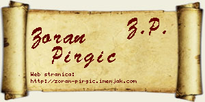 Zoran Pirgić vizit kartica